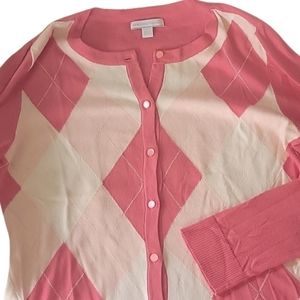 New York & COMPANY pretty in pink 💗 preppy cardigan